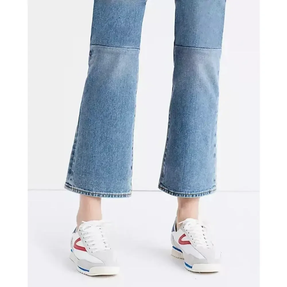 MADEWELL Retro Crop Bootcut Jeans Womens 27 Blue Two Tone Edition High Rise - Picture 4 of 13